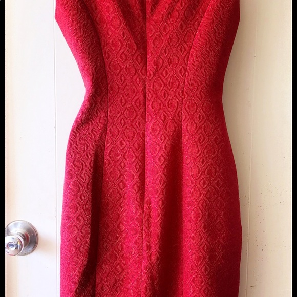 NWT Kay Unger Red Ruched Glamorous Dress - Picture 3 of 7